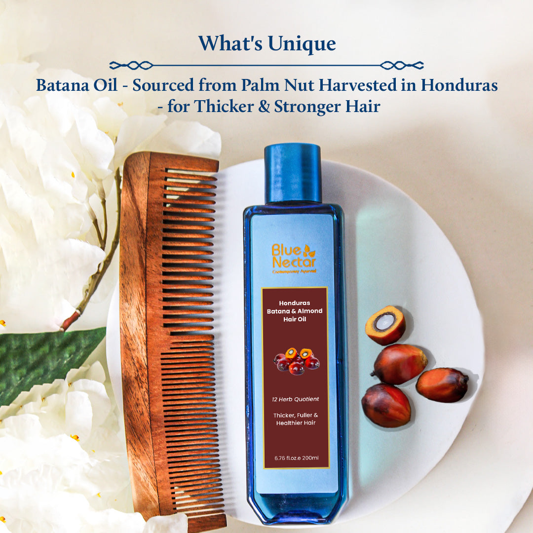 Batana hair oil is made with Honduran batana nut sourced from tropical rainforest of Honduras.