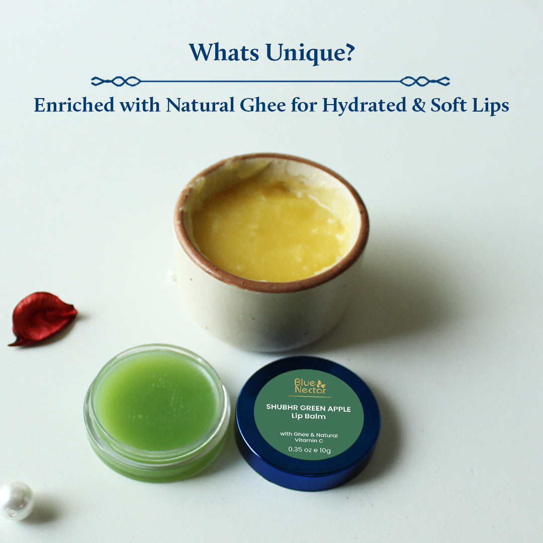 Blue Nectar Lip Balm is enriched with natural ghee for hydrated& soft lips. 