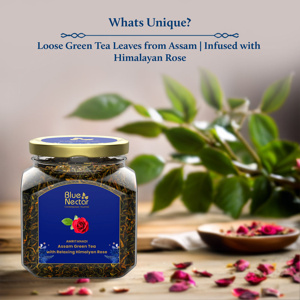 Assam loose green tea with Himalayan rose