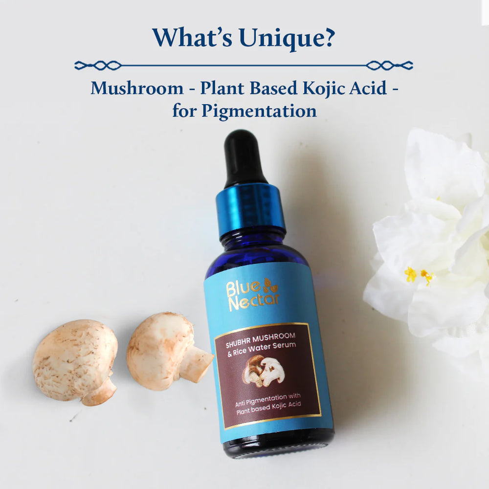 Kojic Acid Serum, Plant Based Natural Ingredients, Rice Water and Mushroom, Fights Dark Spots and Pigmentation